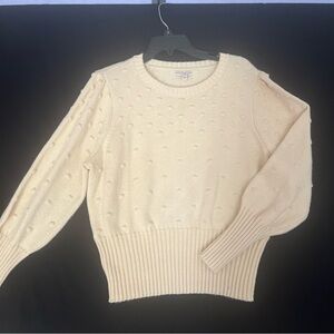 Eva Mendes for New York & Company Ivory Dot Crew Neck Sweater